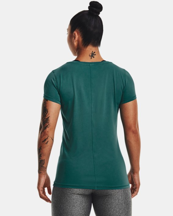 เสื้อแขนสั้น HeatGear® Armour สำหรับผู้หญิง in Green image number 1